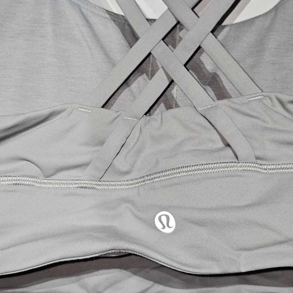 Lululemon Energy Bra Size 10 White And Light Grey - Picture 3 of 4